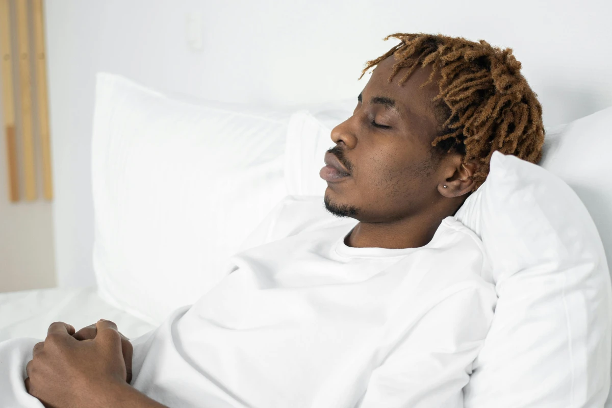 Person trying to fall asleep